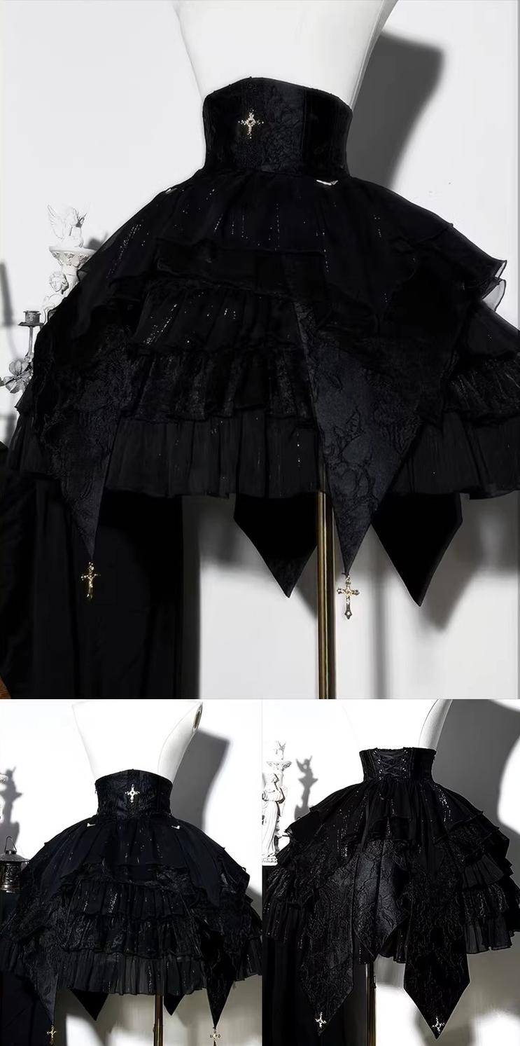 Genesis and Armageddon - Gothic Lolita High-low Hem Shirt, Boning SK 44737:820931