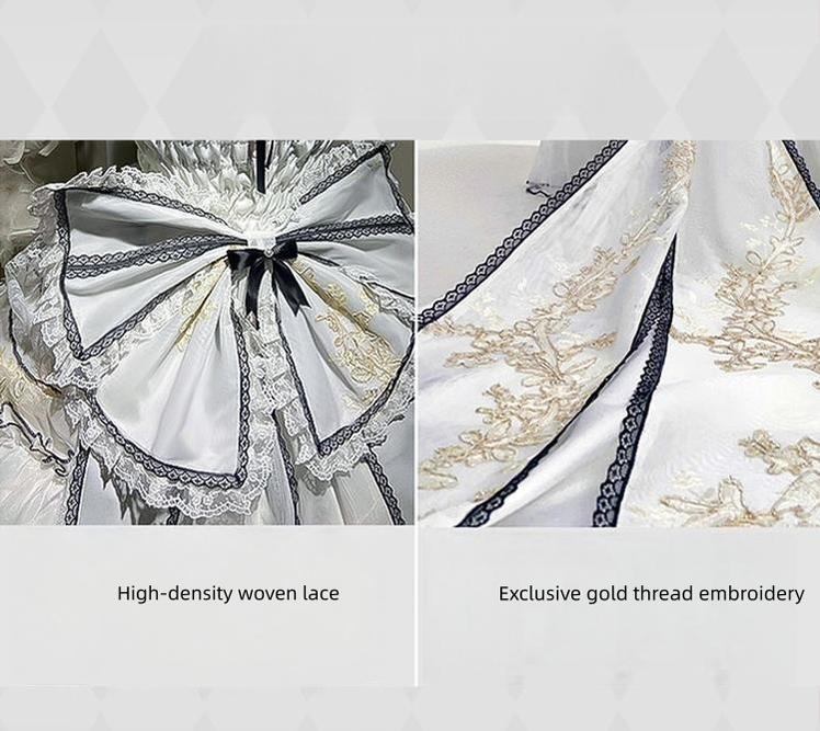 Daydream Whisper - Layered Poem - Wedding Sweet Plus Size Lolita JSK Dress Set 44159:797520