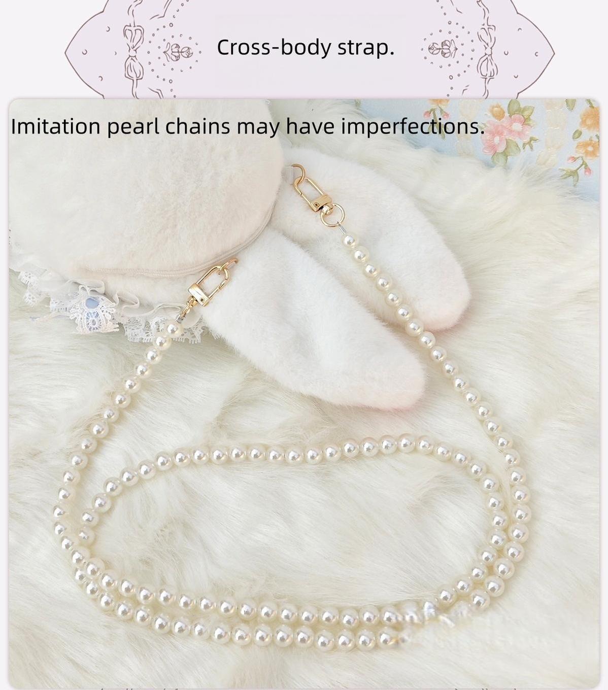 Bear Star - Posable Plush Bunny Lolita Bag, Detachable Pearl Chains