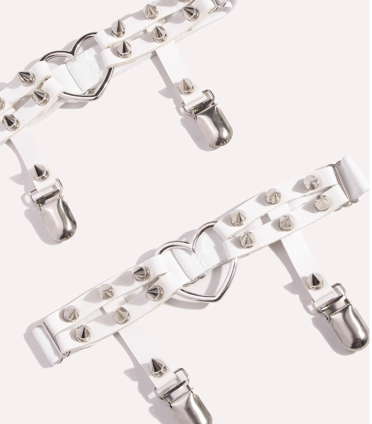 Day Dream - Punk Lolita Garters Stocking Clips Multicolors white (price is for one; buy two for a pair)