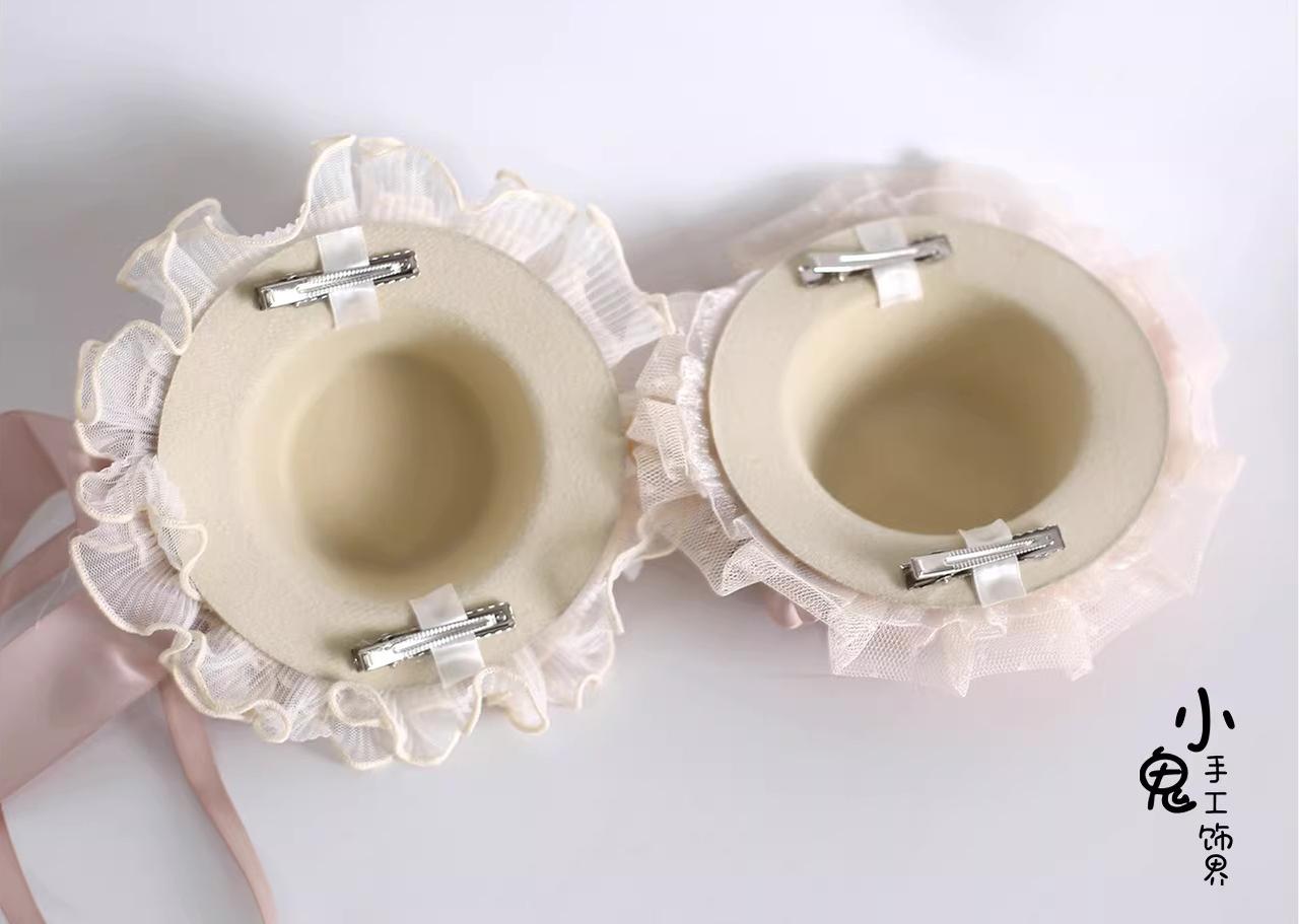 Elegant Champagne Lolita Headdress, Floral & Bows