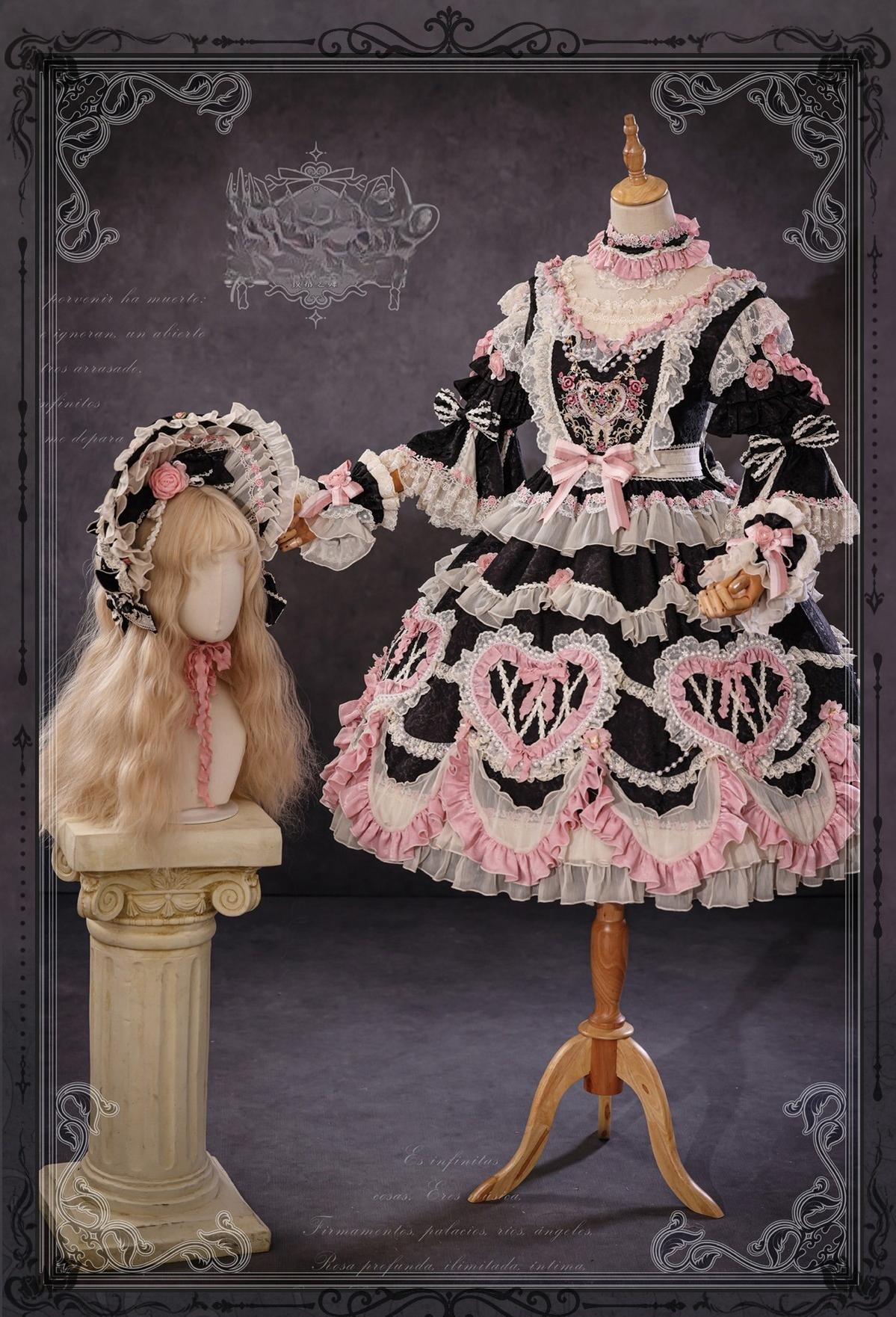 Bramble Rose - Antique Cake - Vintage Lolita OP Princess Dress Gorgeous Lolita Outfit (L M S XL) 41536:701692
