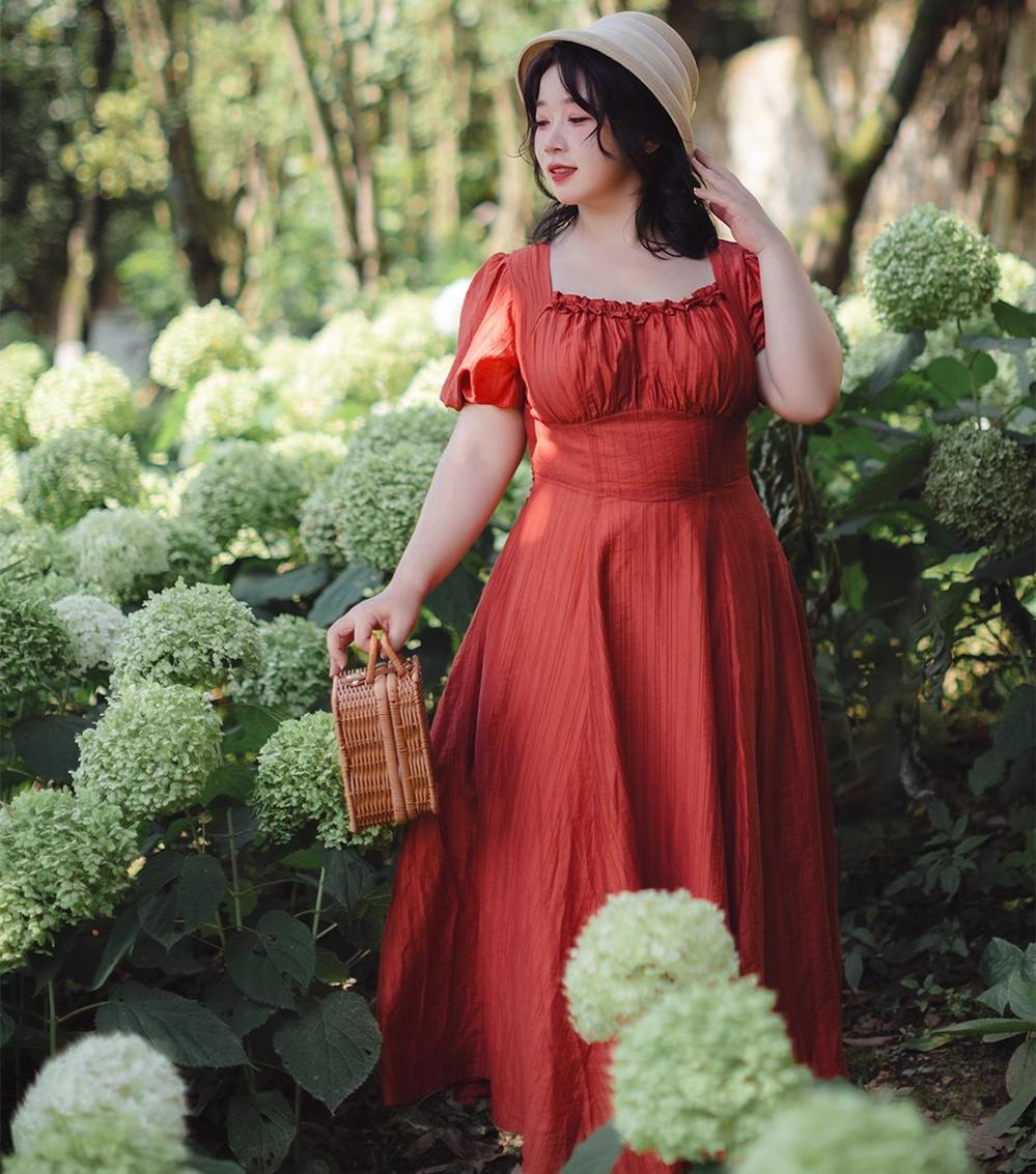 Forest Wardrobe - Forest Gallery - Classic Lolita OP Dress Vintage Cake Tail Dress S Retro Red