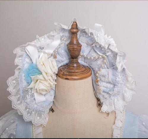 Waltz - Classic Lolita Accessories, Long Mesh Trailing BNT Only Light Blue