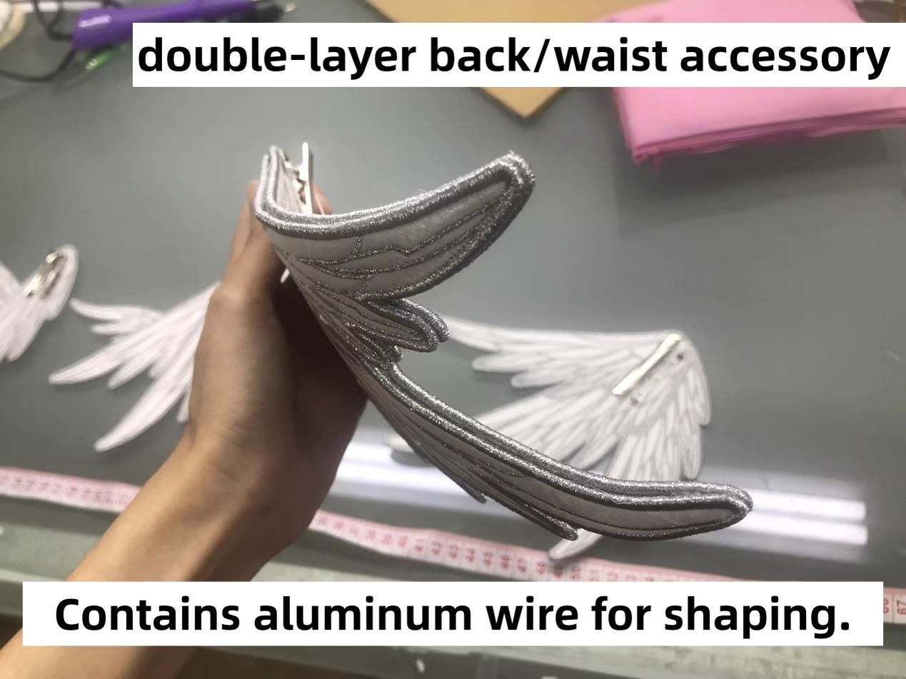 LustrE - Metallic Angel - Silver-white Punk Lolita JSK, Wing and Rhinestone Details 44276:801978