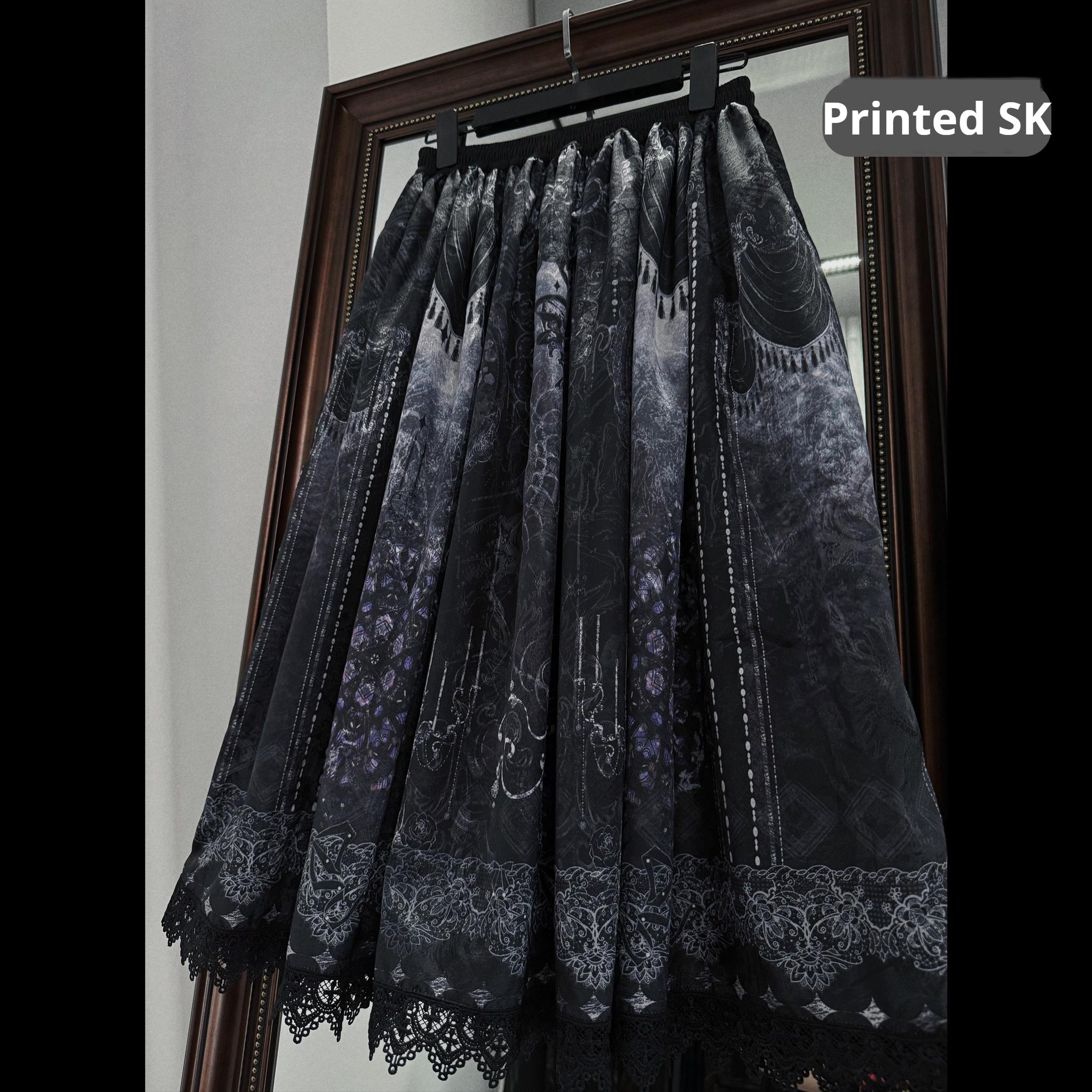 Bone-Eroded Butterfly - Gothic Lolita JSK & SK Set (SK / L M S XL) 44051:793295
