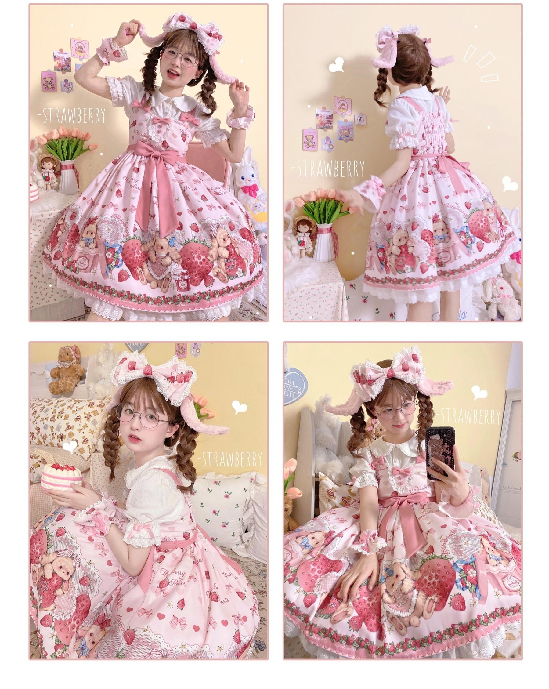 Rabbit Berry Gift Box - Sweet Lolita Cotton Shirt, Peter Pan Collar 44491:811242