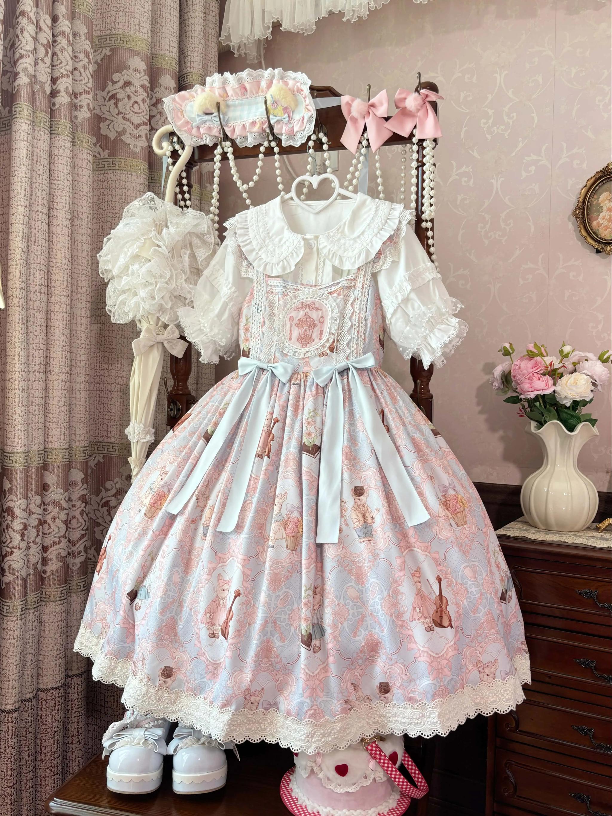 Suiyi - Candy Party - Printed Sweet Lolita JSK, Peter Pan Collar Shirt (L M S) 44281:802219