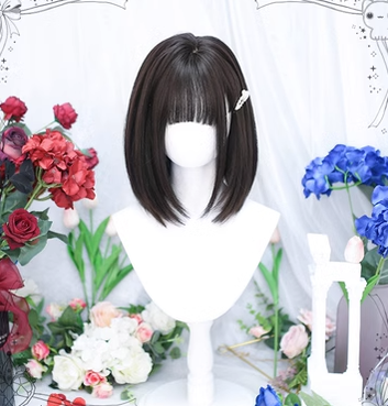 Dalao Home - Gentle Daily Lolita Long Curly Wig pearl black tea with a hair net