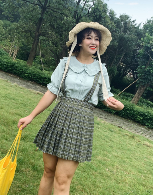 Niu Niu - Plus Size Lolita Blouse, Oversized Short Sleeve Shirt