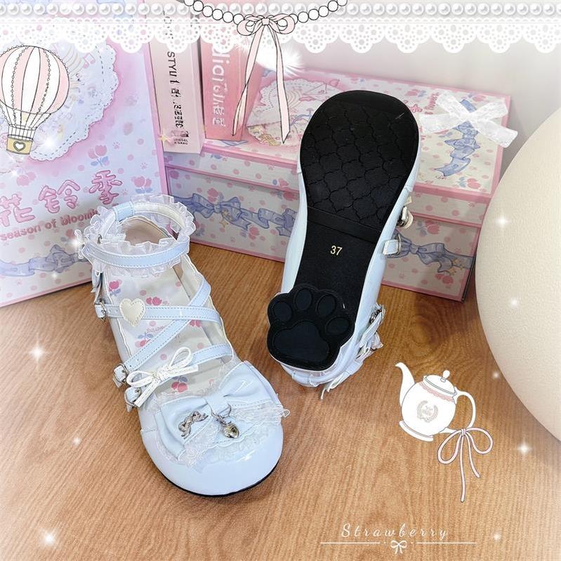 The Season of Booming Flowers - Showa Dreamland - Sweet Lolita Heels, Cute Claw-Shaped Heels 43739:784452