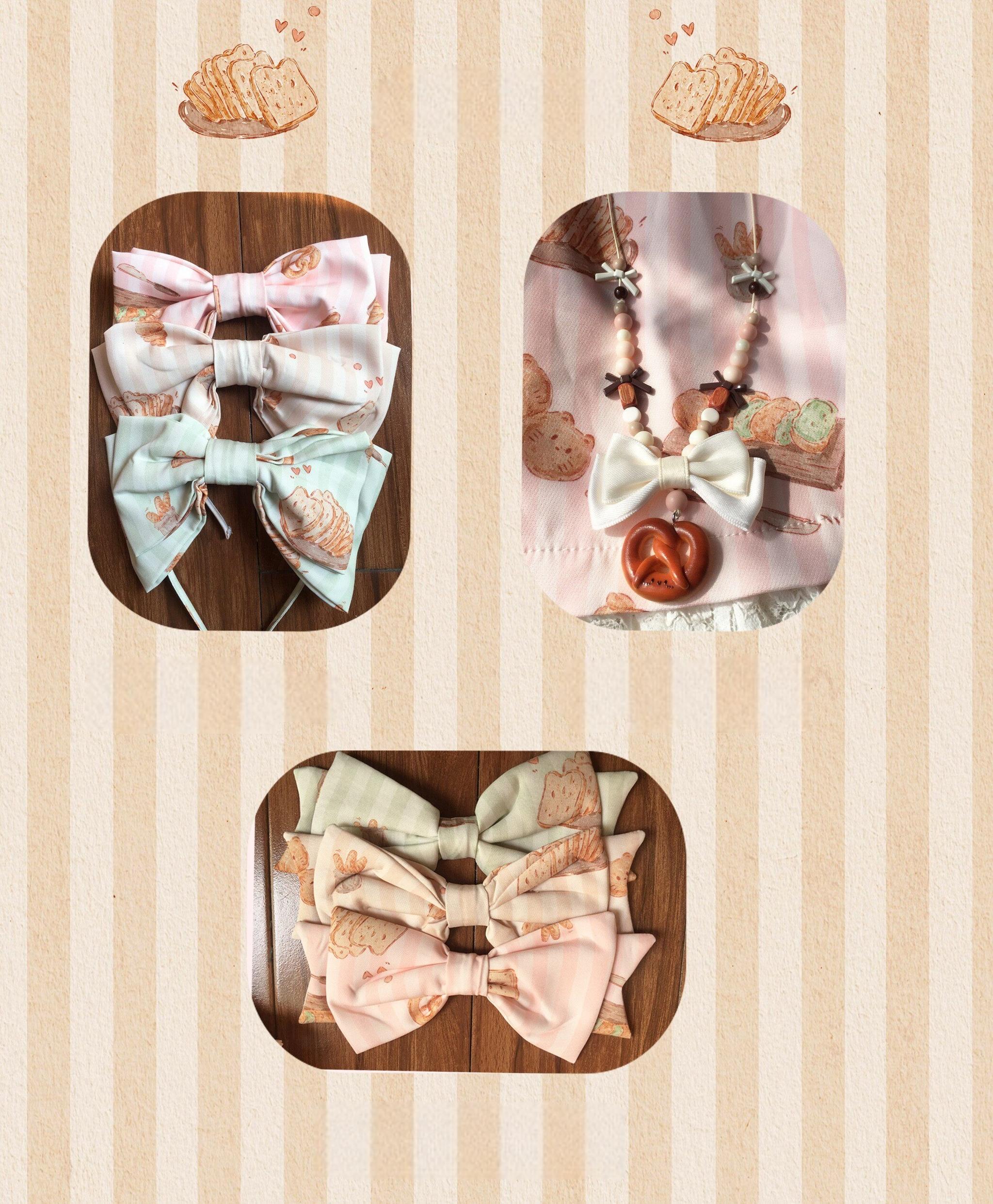 Kitten Bread - Sweet Lolita OP Dress, Cat & Bread Print