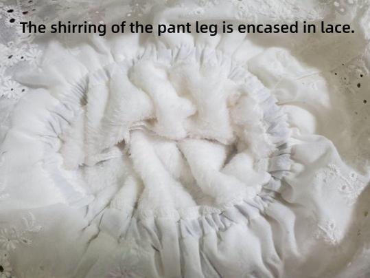 Winter Coral Fleece Lolita Bloomers, Lace Trimmed