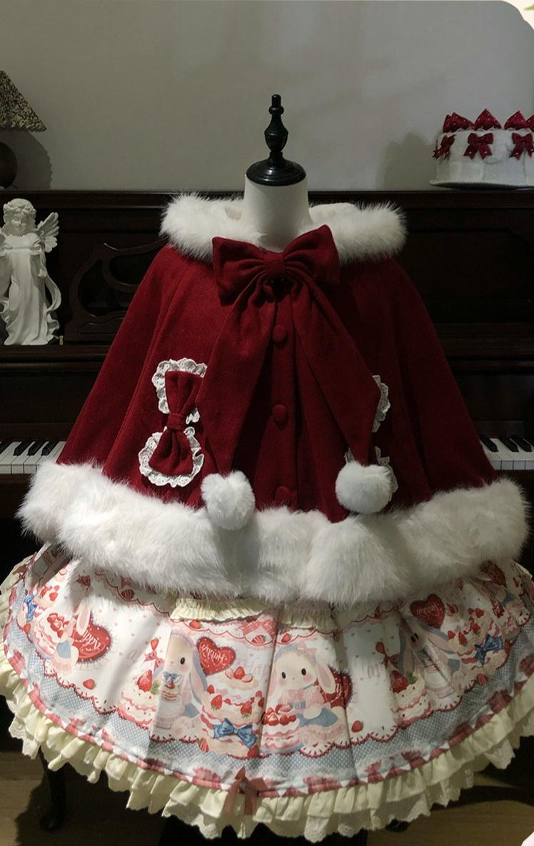 Sweet Lolita Cape, Bunny Ear Hood & Bows