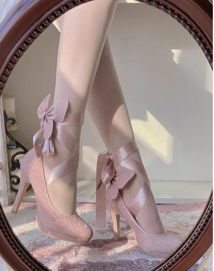 Shiny Ballet Lolita Shoes Sweet Lolita Platform Heels