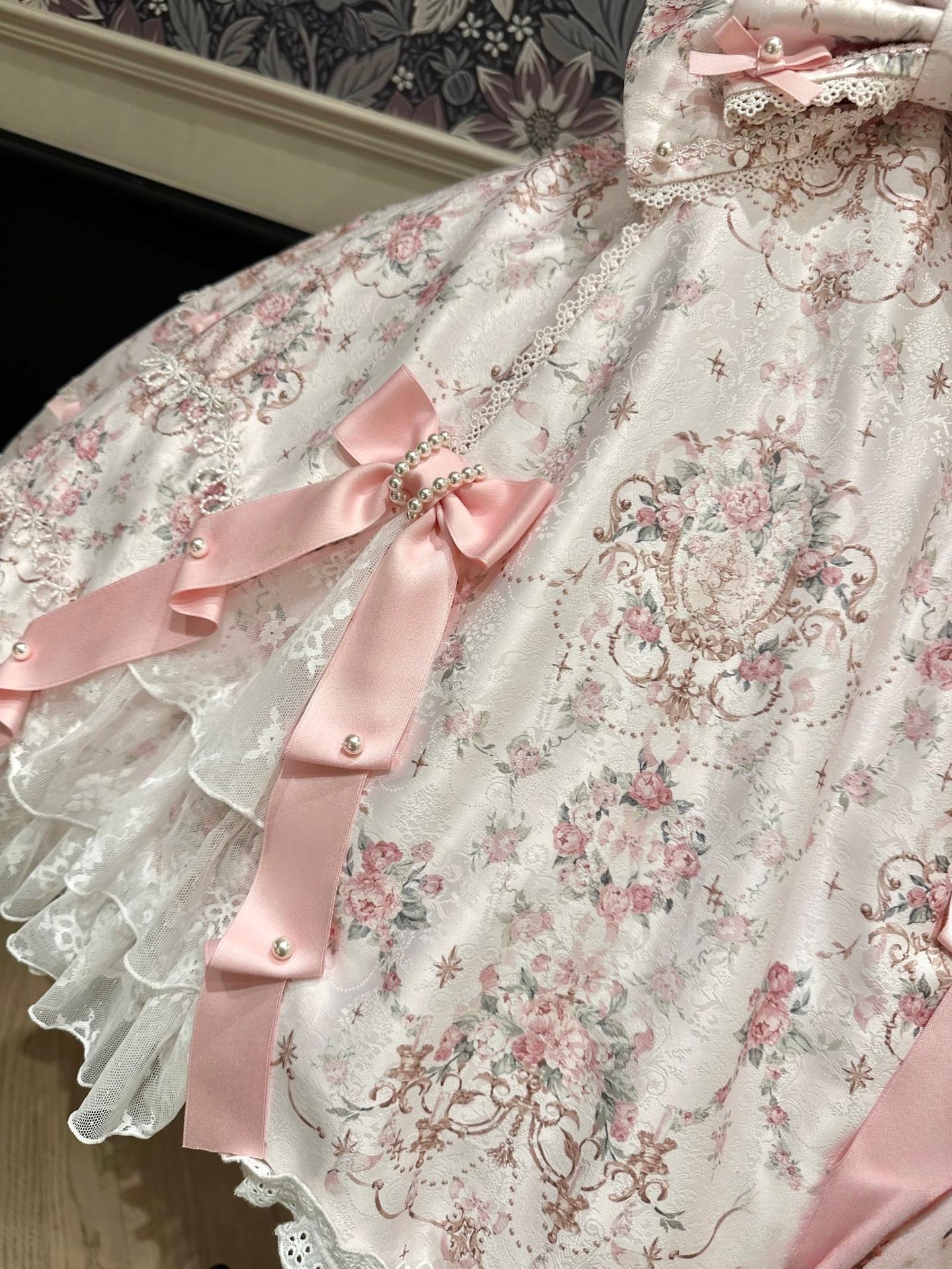 Mengfuzi - FLower in the Mirror - Old-School Lolita Bodice & SK Set, Short-Sleeved OP 44280:802303