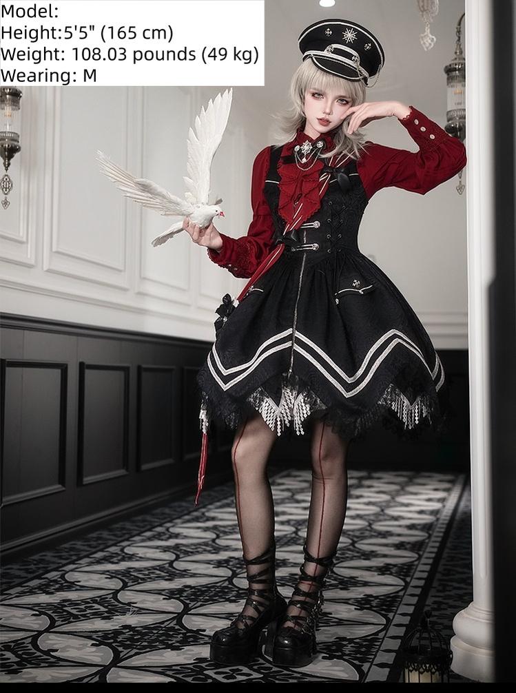 Dawnbreaker - Military Lolita JSK, Diamond Shaped Hemline 44643:816862