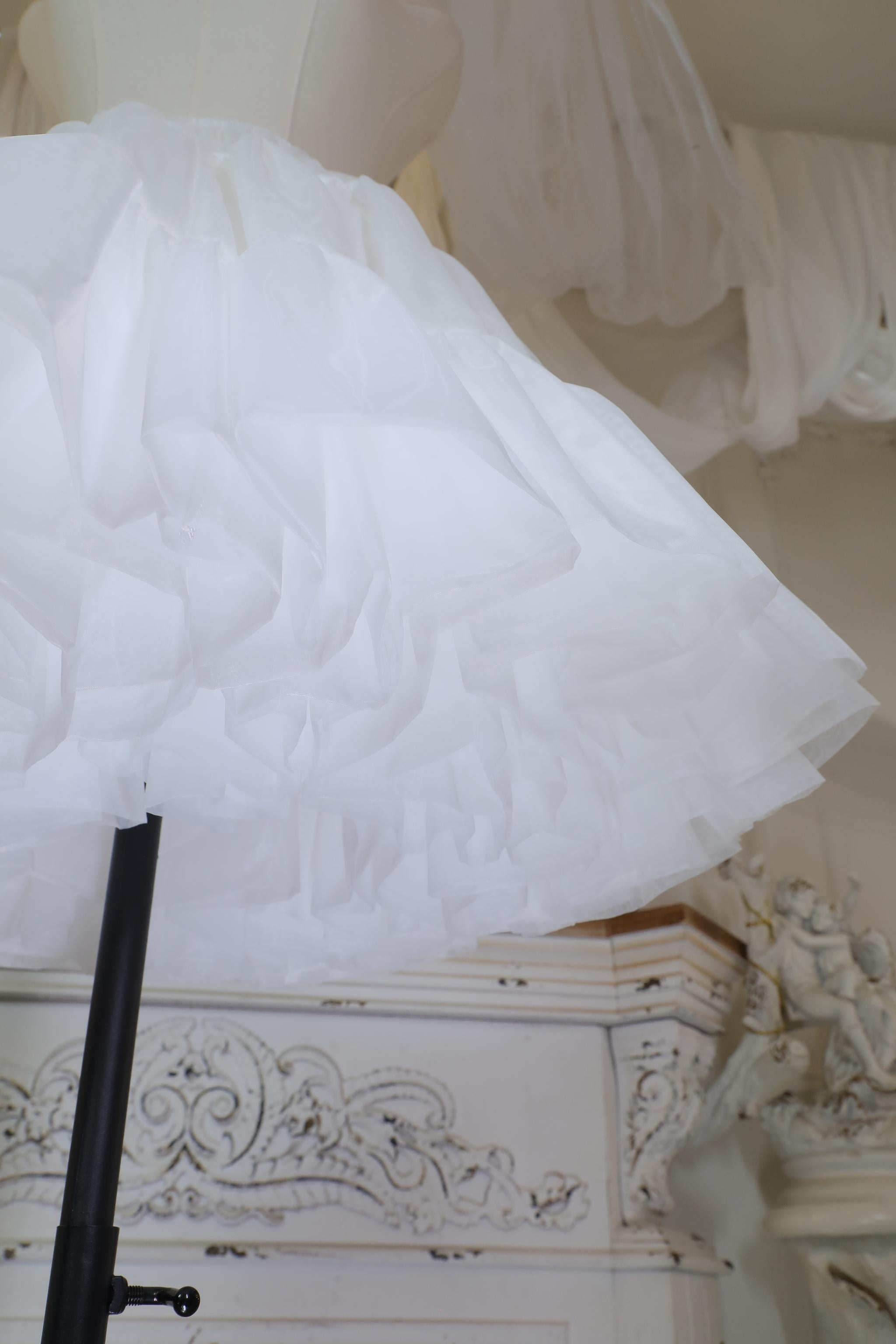Noloria - White Puffy Lolita Petticoat, 17.7" (45 CM), Cotton Lining