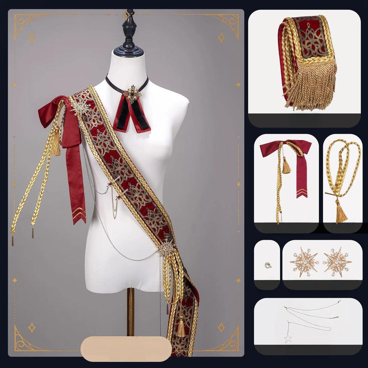 Canticle of Rites - Military Ouji Lolita Jacket & Shorts Set, Detachable Train