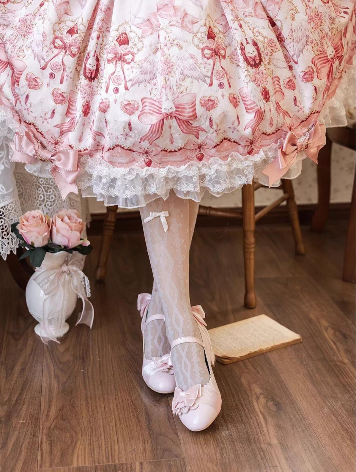 Doll's Ball - Classic Lolita Shoes, Mid Horseshoe Heel 44570:813702