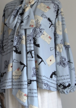 VTGDOLL - World War II love letter - Elegant Lolita Shirt and Lolita Painted SK S tie/hairband blue print