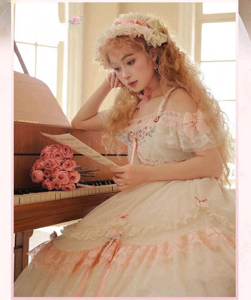Mademoiselle Pearl - Rose Garden - Elegant Lolita Dress Bridal Floral Dress