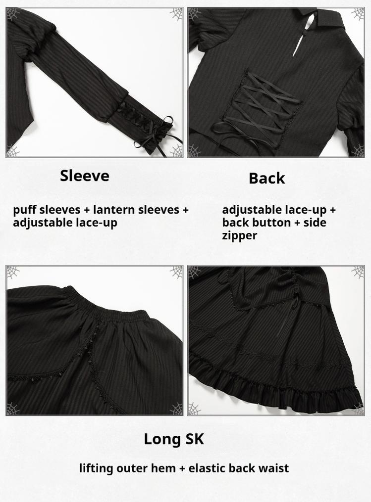 With PUJI - Night Talk - Gothic Lolita Skirt Dress Set, Batwing-shaped Accents 44188:797791