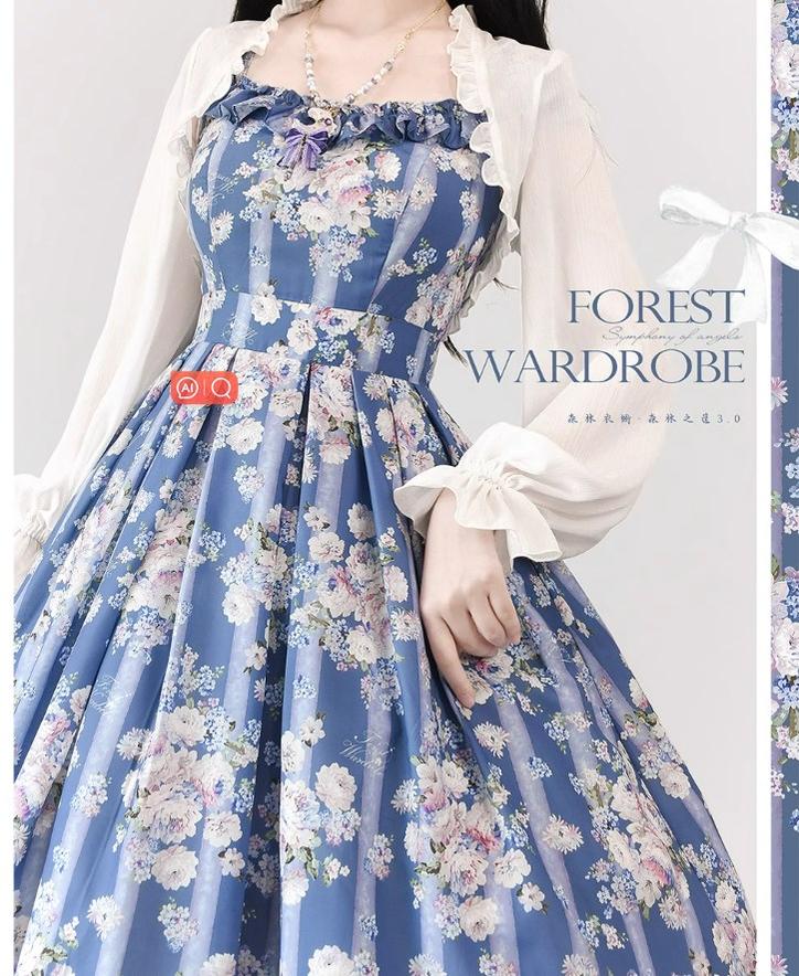 Forest Wardrobe - Forest Basket 3.0 - Vintage Lolita JSK Dress Summer Thin Dress