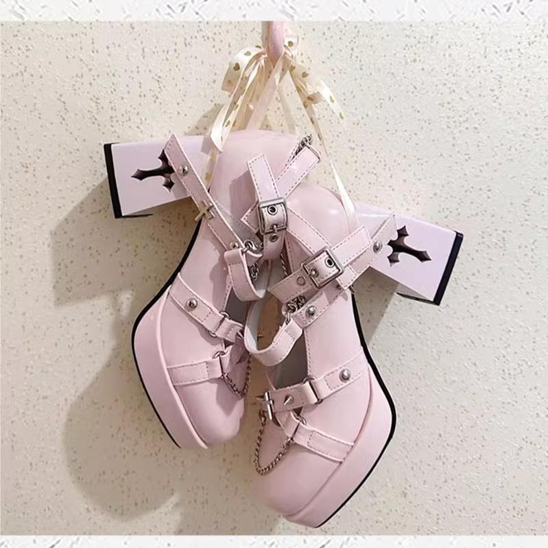 The night of the witch Lolita - Punk Lolita Heels Y2K Elegant Lolita Shoes
