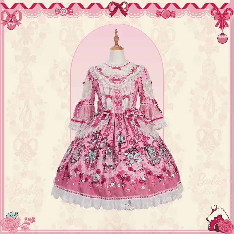 Nutcracker - IP Collaboration Sweet Lolita JSK & OP, Princess & Rose Print (L M S XL XS) 45890:866730