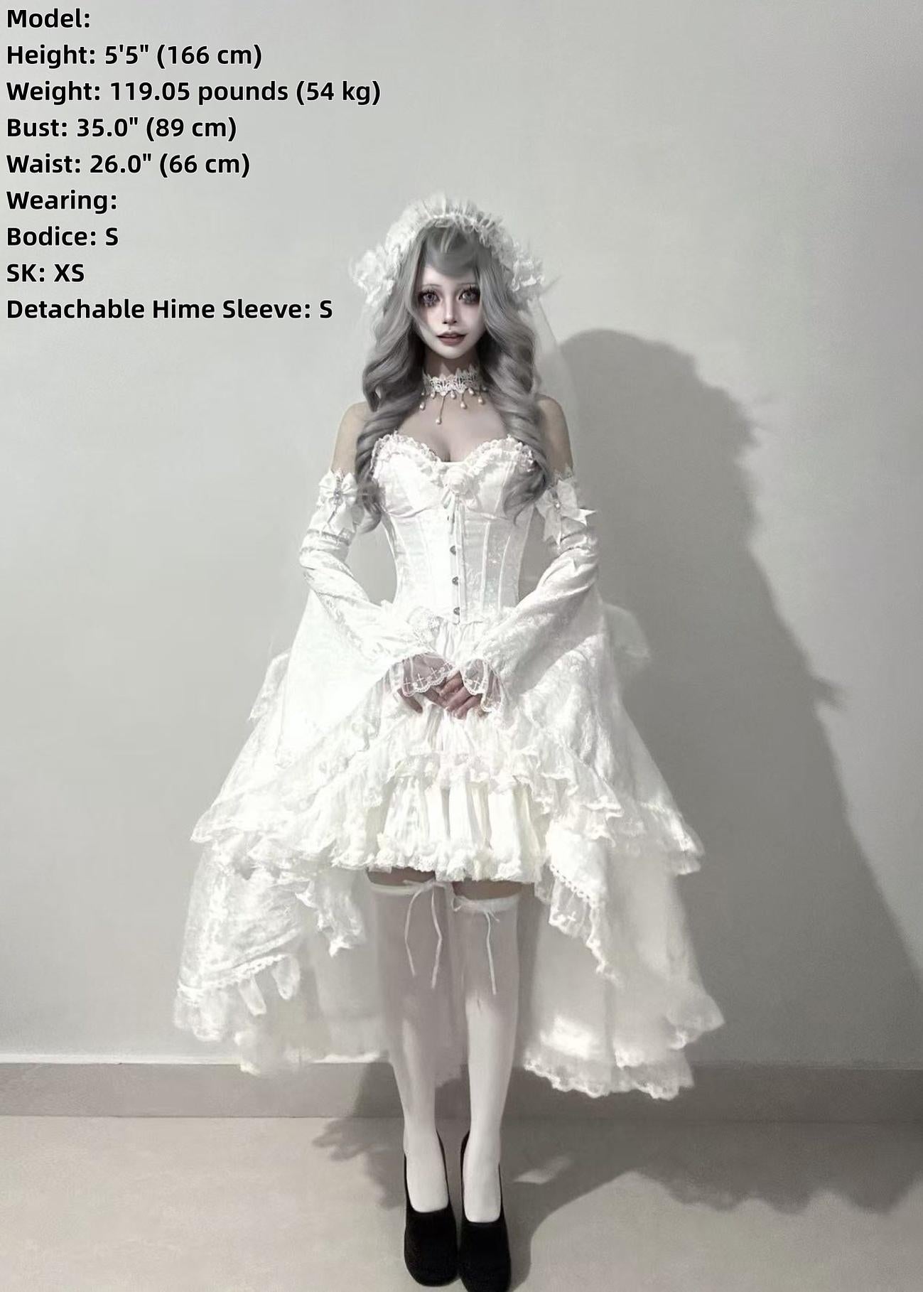 Dawn Sacrament - Striped Jacquard Gothic Lolita SK Dress, Boning Bodice