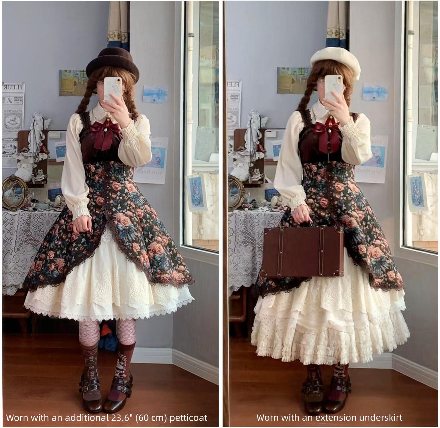 Devonshire Garden - Rose Jacquard JSK Dress, Mermaid Hem