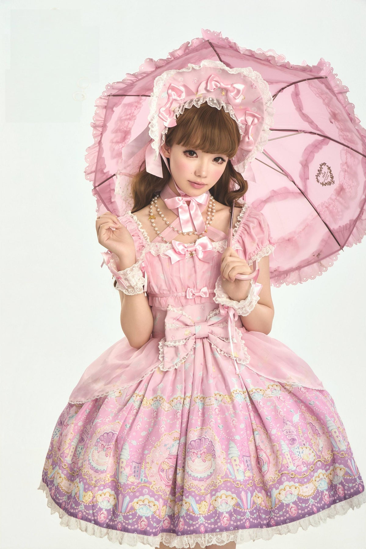 Dolphin Perfume Bottle - Sweet Lolita JSK & Halter OP, Dolphin & Perfume Bottle Print (L M S XL) 45944:868805