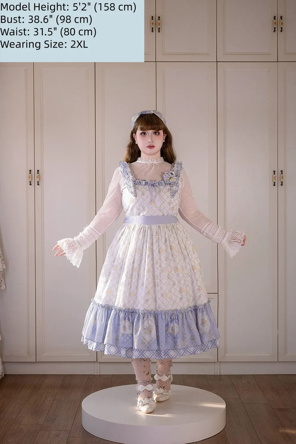 Patchwork Garden 2.0 - Classic Lolita Floral Print JSK Dress, Side Pockets