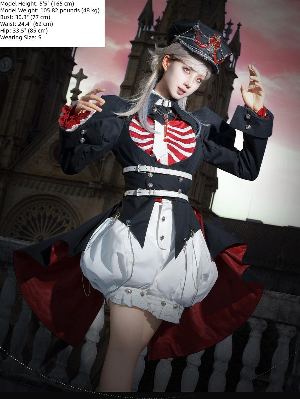 Ribs and Heart - Ouji Lolita Trailing Jacket & Ribs Embroidered Blouse Set 45781:862313