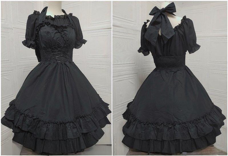 Classic Lolita Halter Neck JSK Dress, Double Layered Skirt 44663:817988