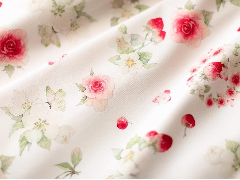 Forest Wardrobe - Summer Berry Picture Book - Elegant Classic Lolita Dress Halter Neckline Floral Print Dress