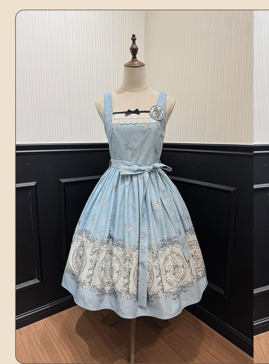DreamWhale - Small Porcelain Plate - Classic Lolita JSK Printed Dress 43990:790740