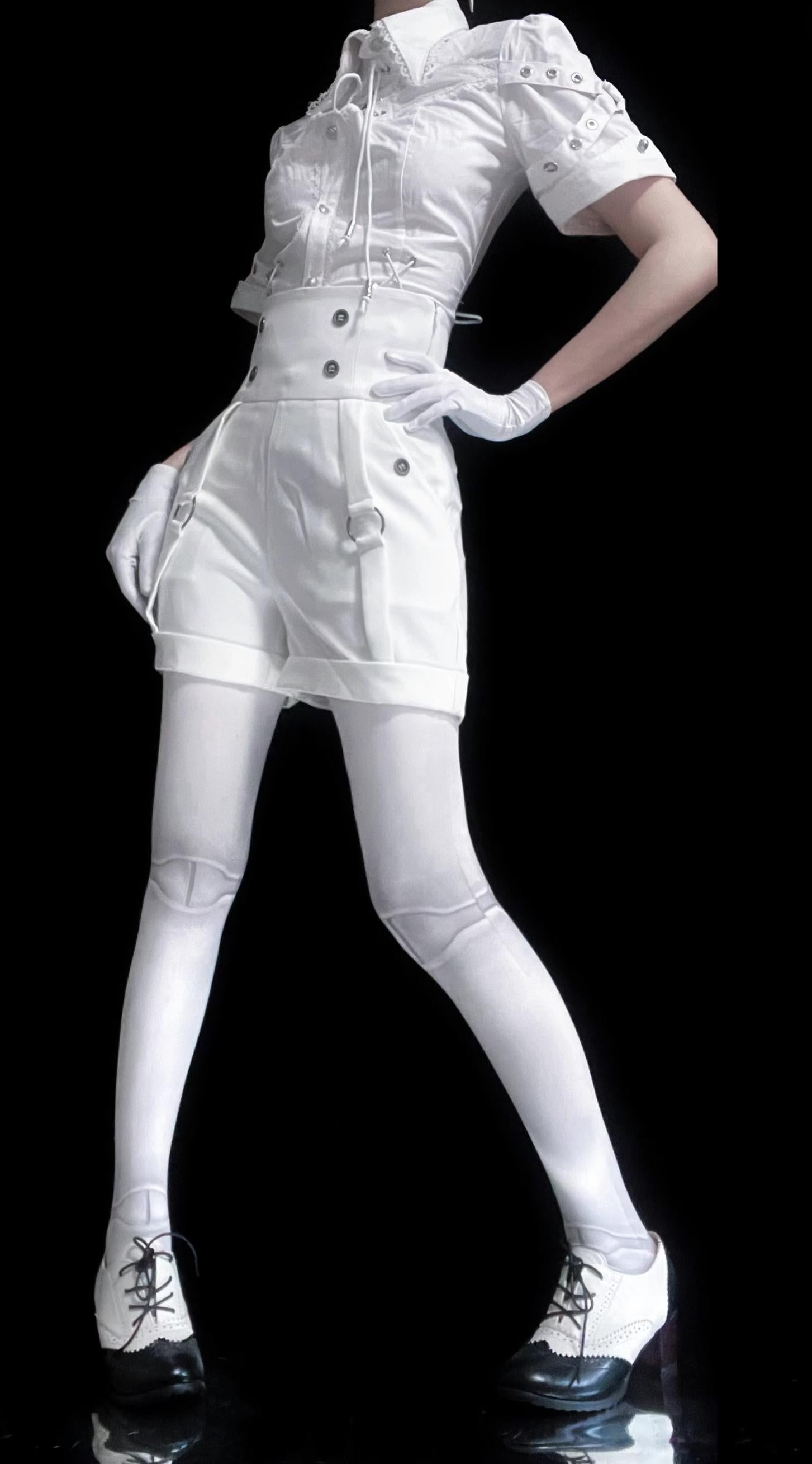 Gazing Galactic - Ouji Lolita Blouse With Chest Cutout & Lace-Up