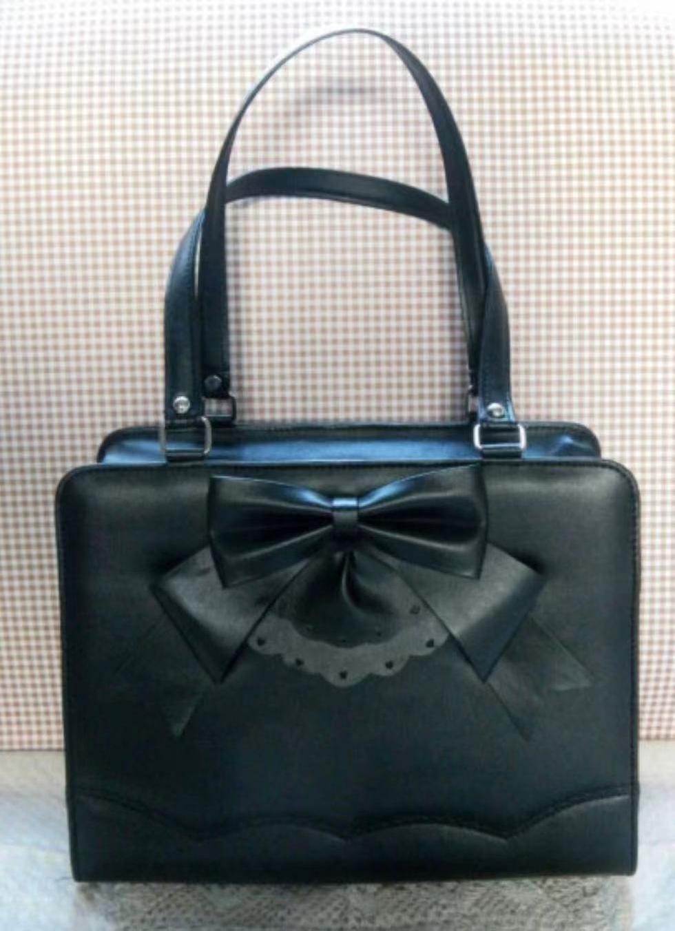 Loris - Daily Lolita Bag PU Single-shoulder Bag Pure Black