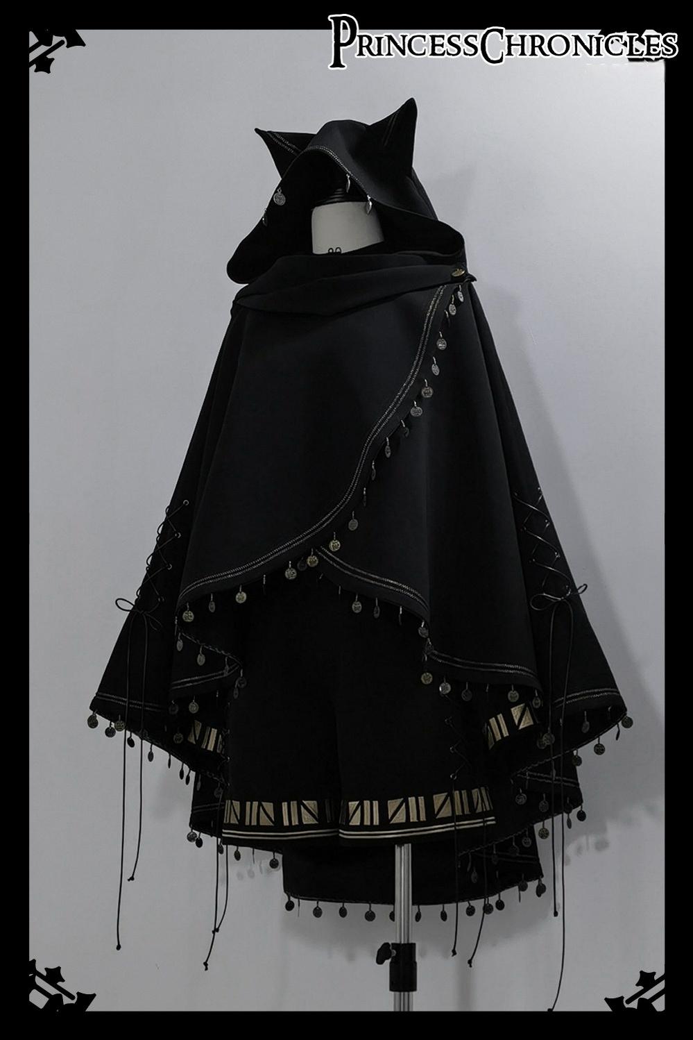 Princess Chronicles - Black Cat - Ouji Lolita Shorts with Embroidered Straight Leg