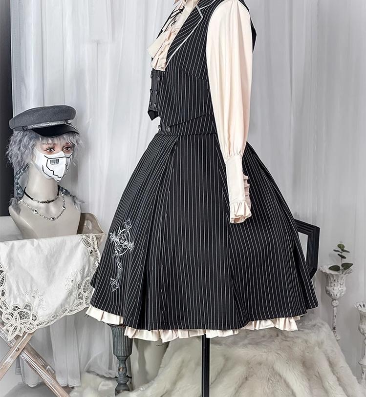 CastleToo - King's College - Ouji Lolita Skirt Set Prince Tie Shirt Set