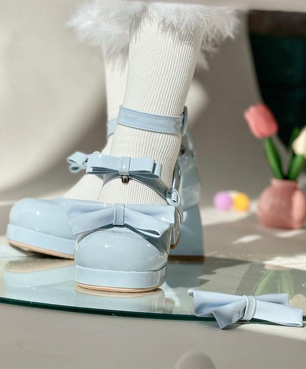 Covenant Doll - Sweet Lolita Chunky Heel Shoes, Detachable Bow
