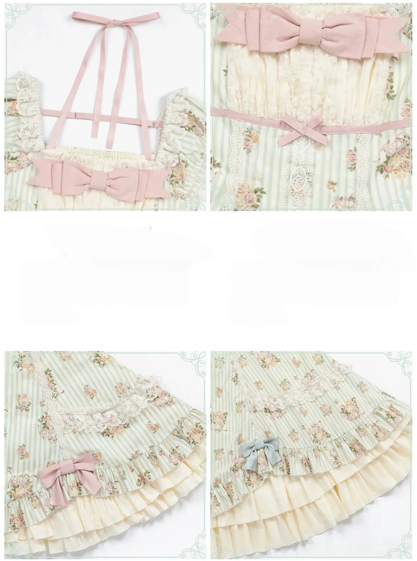 Meeting Austen - Cotton Classic Lolita Rose Printed OP Dress 45736:860055