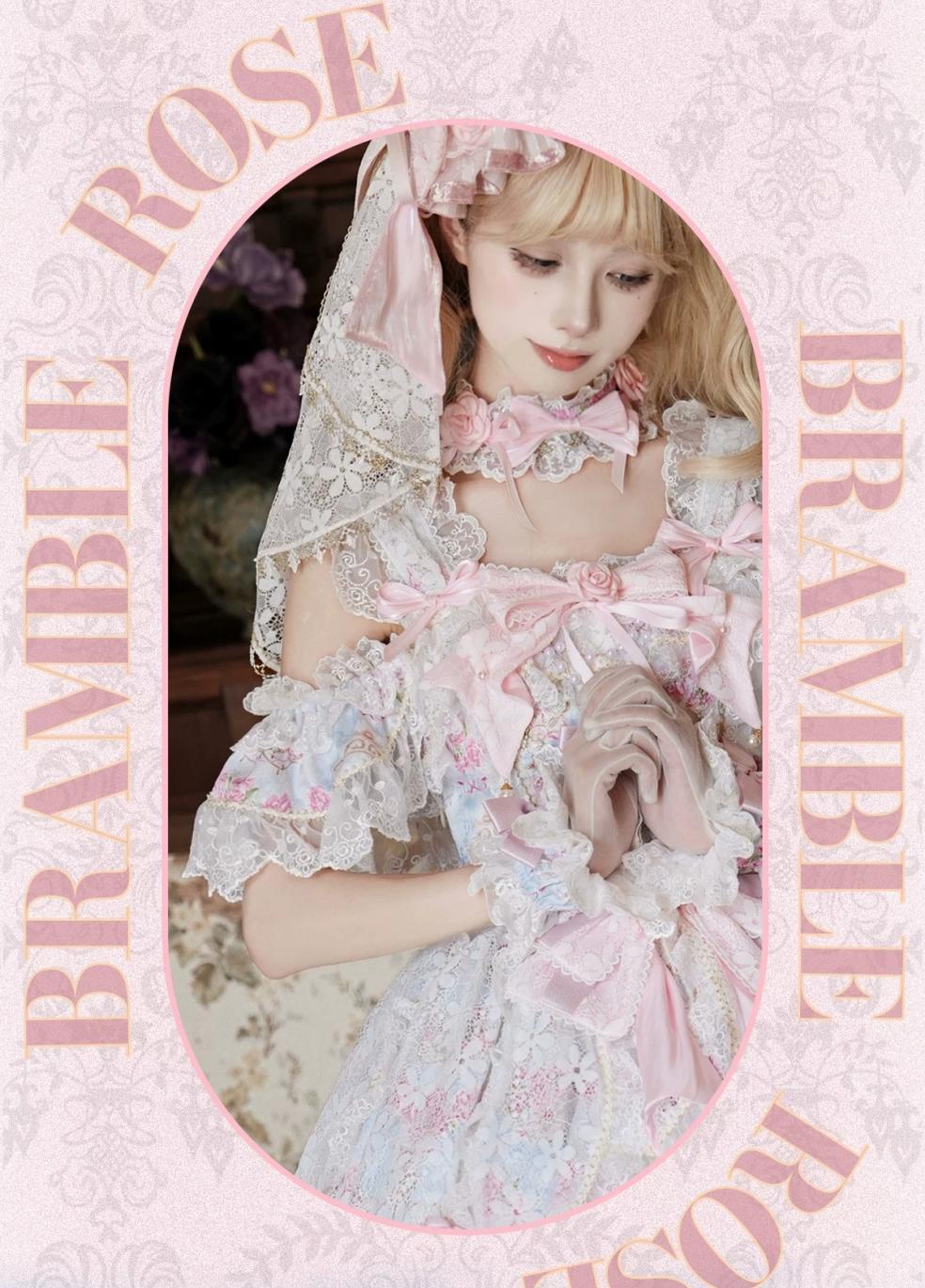 Palace Rose - Gorgeous Classic Lolita Rose Printed JSK Dress with Lace 45729:859601