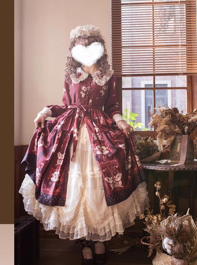 ThinkFly~Pleated Heart~Elegant Lolita Petticoat with Dotted Gauze Hem 42170:732896