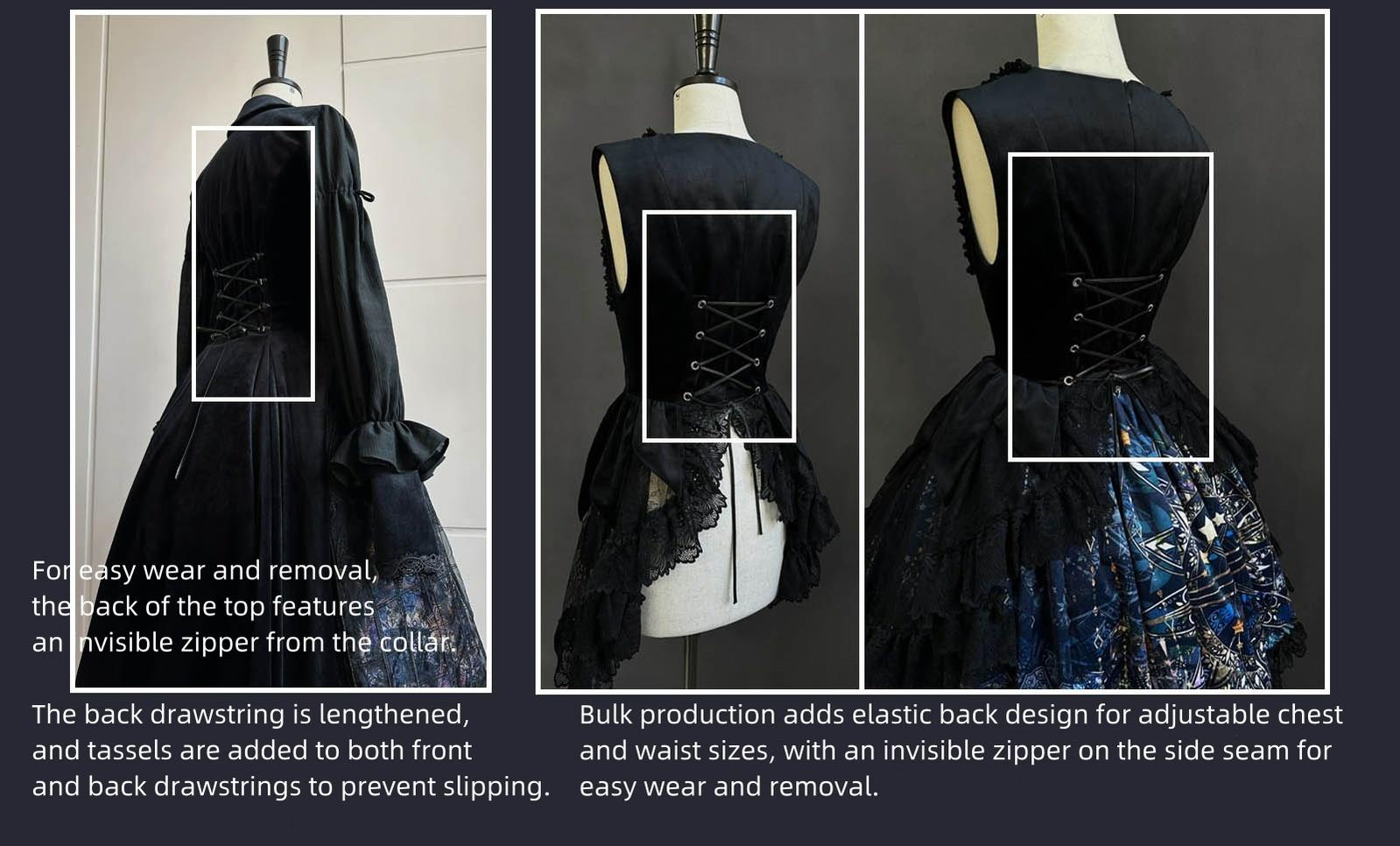 SUSIN - Night Traveler - Classic and Elegant Gothic Dress with Colorful Window Prints 39250:628592