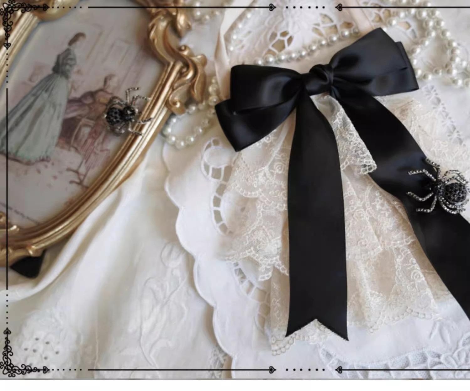 Moon River - Moonlit Spider - Gothic Lolita SK & JSK Dress Outfit Set (Ivory / L M S) 44232:799415