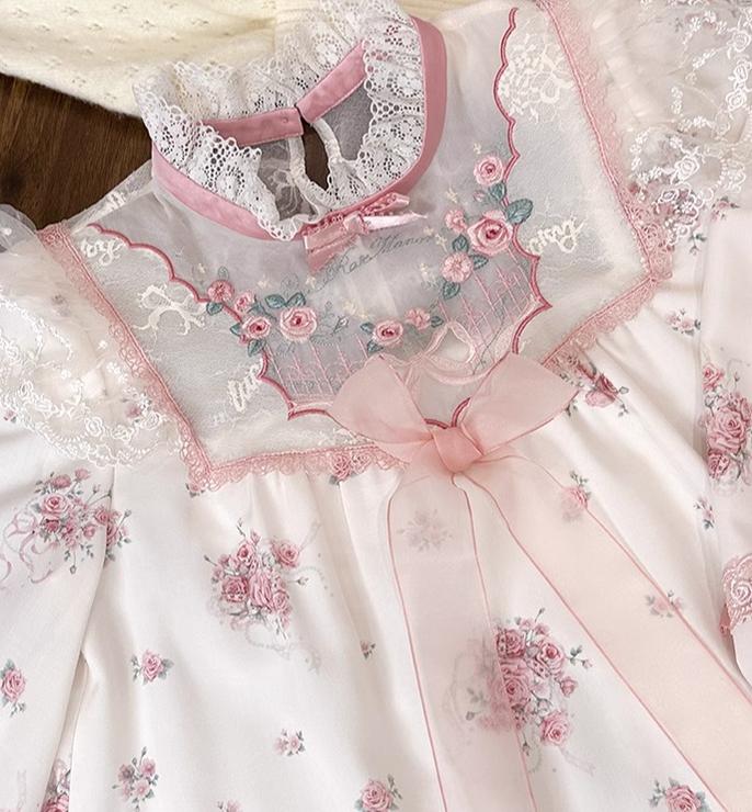 Mademoiselle Pearl~Rose Garden~Elegant Lolita Dress Bridal Floral Dress 29098:396274
