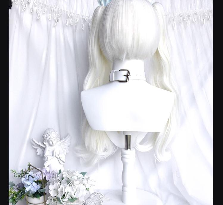 Sinwavy - White Gothic Lolita Wig, Roman Curls & Long Wavy